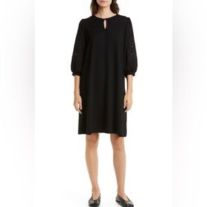 MASAI COPENHAGEN Nayaba Floral Eyelet Puff Sleeve Shift Dress Black size‎ XXL